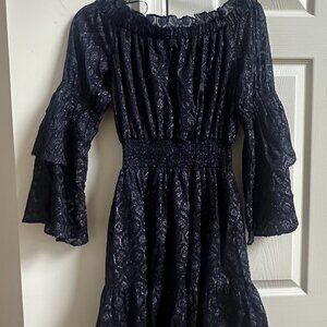 Lucky Brand stretchy off-the-shoulder midi dress Size Small